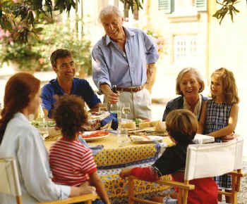 Share a family meal in Chianti